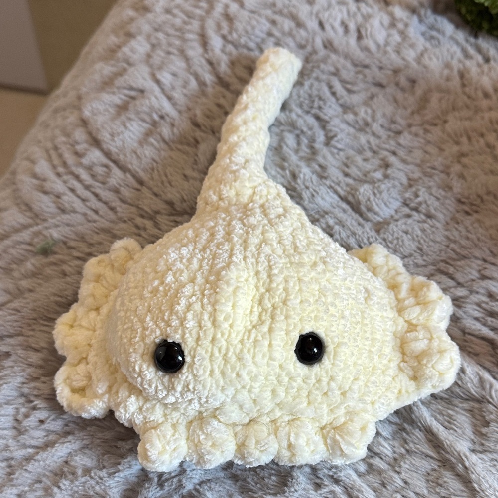 Cream Plush Stingray Toy